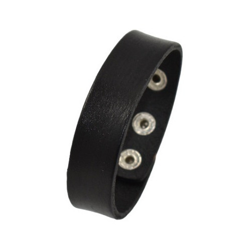 Pulsera En Cuero Para Hombre Color Negro