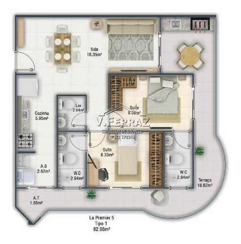Imagem 1 de 15 de Apartamento, 2 Dorms Com 83 M² - Vila Caicara - Praia Grande - Ref.: Ser192 - Ser192