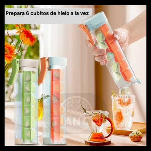 Cubetera Hielo Cuadrado Molde Apto Heladera Freezer Gatillo