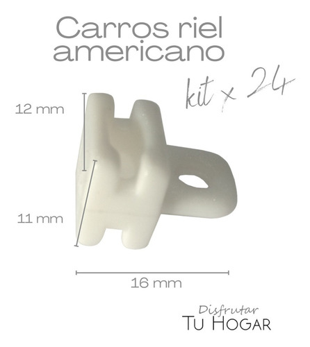 Imagen 2 de 7 de Correderas Carro Patin Para Riel Americano X 24 Unidades
