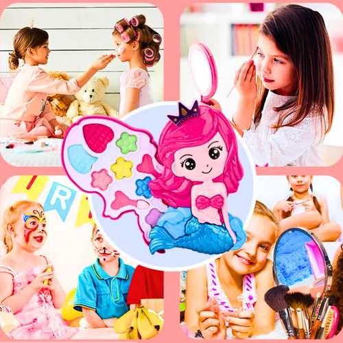 Kit Maquiagem Sereia Rosa Fashion Brinquedo Presente Menina