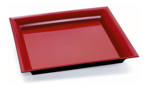 Bandeja Decorativa Quadrada Vermelho 25x25x2,5 - 1 Unidade -