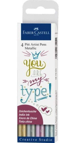 Imagen 1 de 3 de Lettering Set X4 Tonos Metálicos