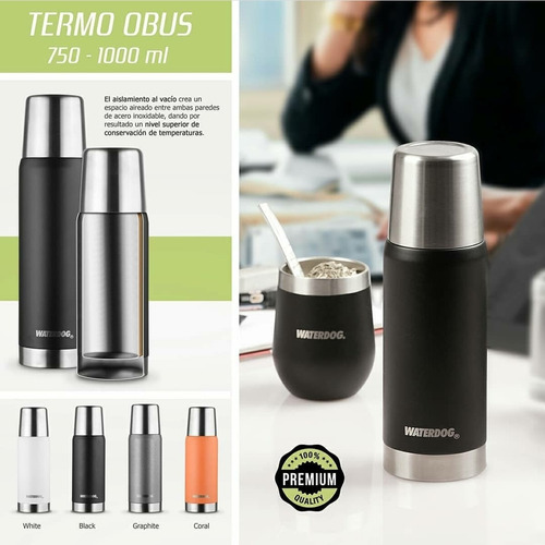 Termo Waterdog Obus OBUS de acero inoxidable 1L blackobus