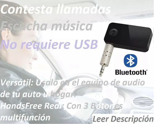 Receptor Bluetooth Adaptador Para Auto O Equipo Sonido
