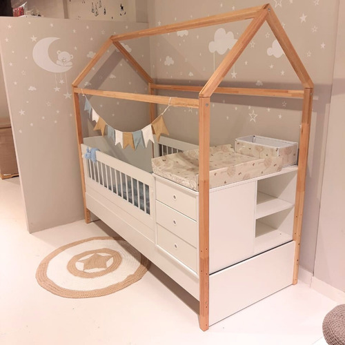 Cuna Funcional Casita Estilo Montessori