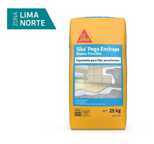 Pegamento Porcelanato Sika® Pega Enchape Blanc Flexib X 25kg