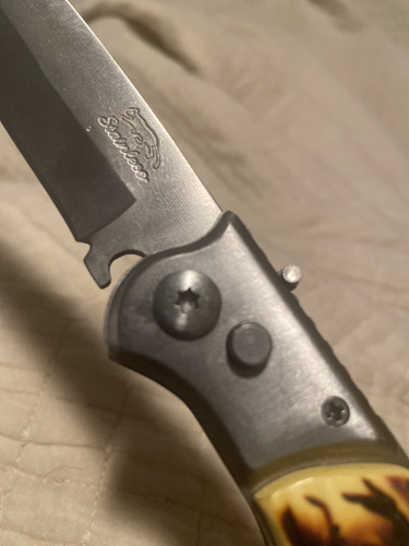 Cuchillo Plegable Automático 30 Cm Mango Ciervo Nuevo