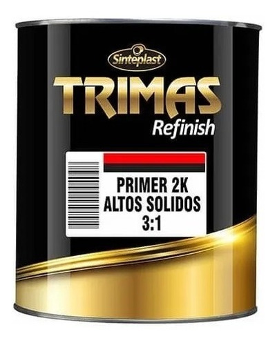 Primer 2k Hs Negro + Catalizador 3 A 1 X 1 Litro Trimas