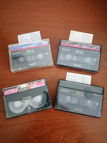 Pack 4 Cassettes De Video 8mm  (3 Sony Y 1 Tdk)