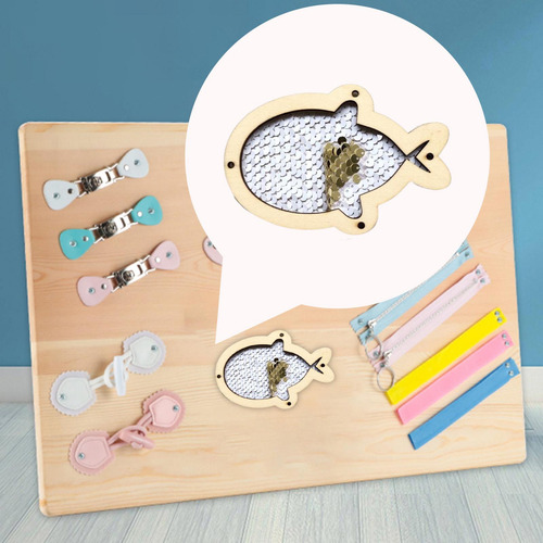 4 Montessori Busy Board Sequin Con Áureo Con Áureo