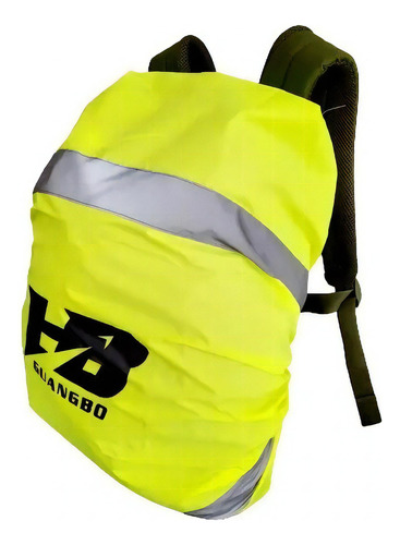 Cubre Mochila Funda Reflectante Seguridad Bicicleta Ciclista Color Amarillo fluorescente