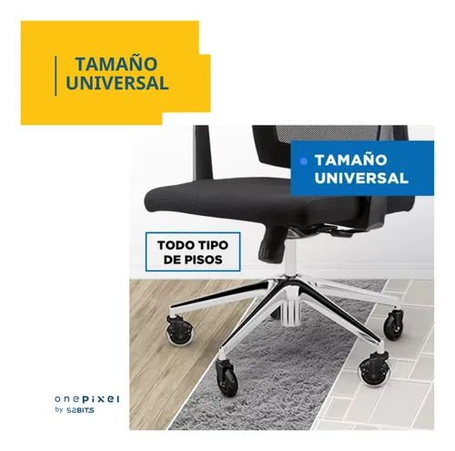 Ruedas Para Silla Escritorio Tipo Roller Set 5 Universales 52 Bits