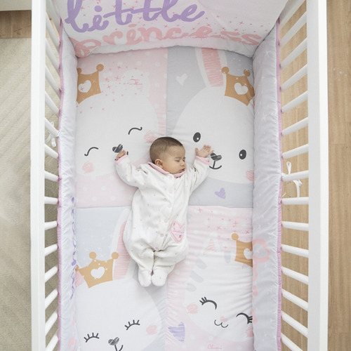 Set Edredón Cuna Little Princess Niña Poliéster Chiqui Mundo Set Con 6 Piezas Rosa Little Princess