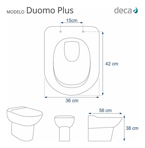 Assento Sanitário Poliéster Duomo Plus Deca Super Luxo Creme