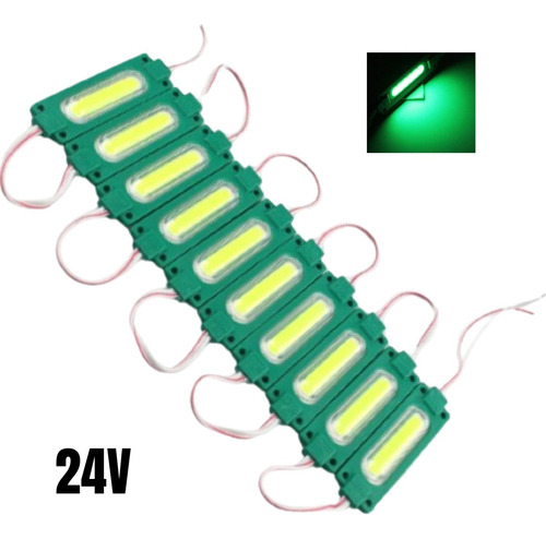 Modulo Led Chip Cob 24v Verde Iluminacion Interna Y Externa 