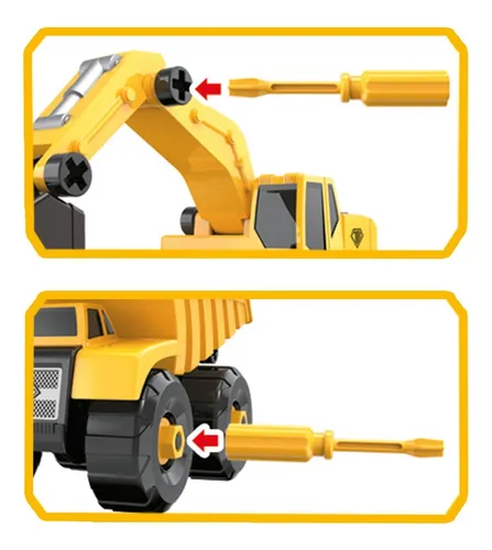 Set X 3 Carros De Construcción Desarmables Oxc24149
