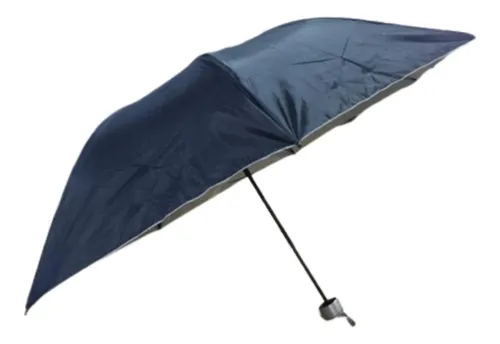 Mini Sombrinha Guarda Chuva Dupla Face Com Capa Azul Escuro