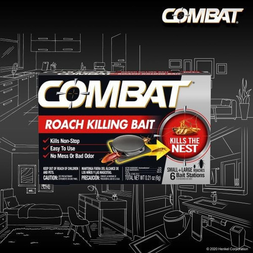 Combat Max Mata Cucarachas 6 Trampas Estacion De Cebo 12gr