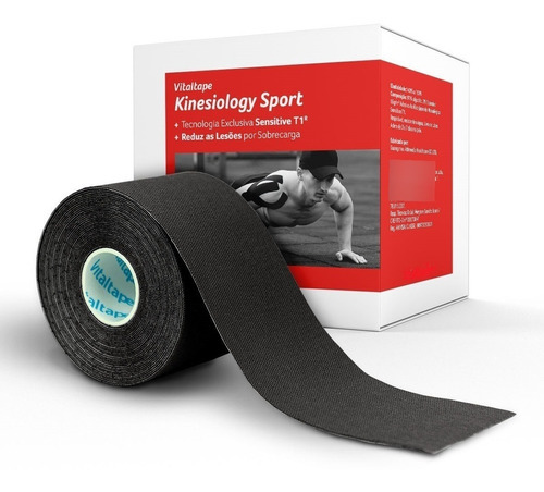 Fita Tape Adesiva Fisioterapia Bandagem Cor Preto Kinesio