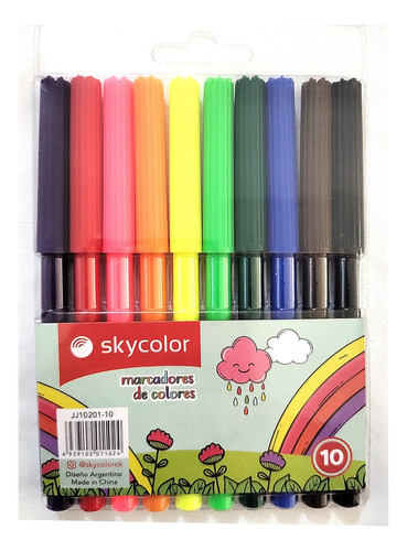 Marcadores Skycolor Escolares X 10 Colores