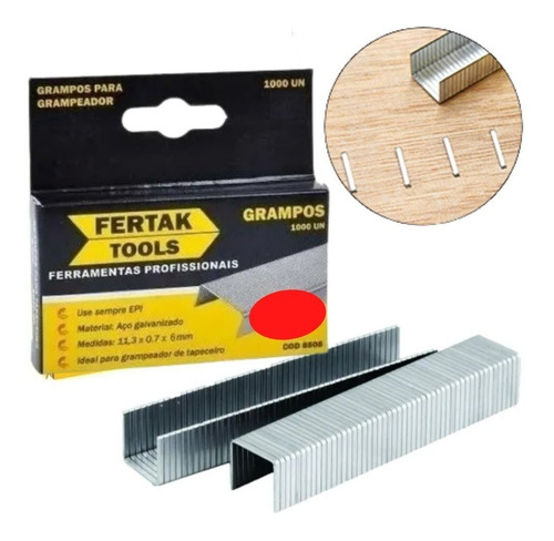 Imagem 3 de 5 de Grampo 8mm Para Grampeador Elétrico Gpe168 Vonder 3000 Un