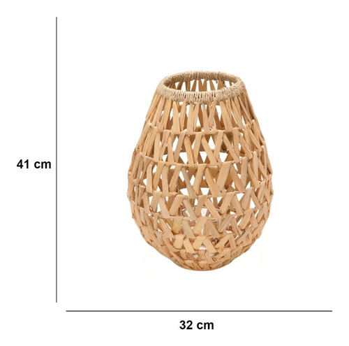 Imagem 5 de 6 de Lanterna Decorativa Em Fibra Natural Tendência 13944 Mart