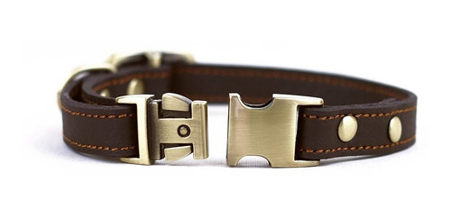 Perro Chede De Lujo Del Cuero Real Collar- Hecho A Mano Para