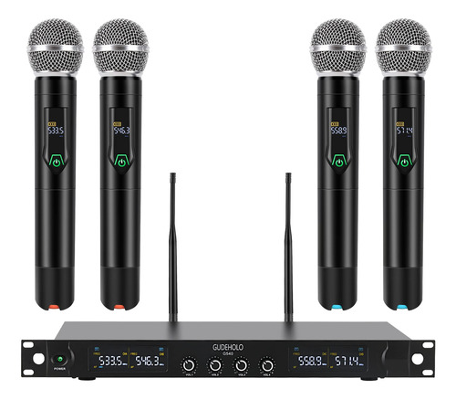 Gudeholo Sistema De Microfono Inalambrico De 4 Canales, Micr
