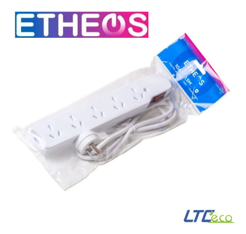 Imagen 4 de 10 de Zapatillas Prolongador 5 T Enchufe Etheos 1,5 Metros Alargue