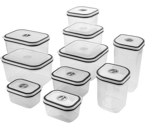 Conjunto 10 Potes Herméticos Com Tampa Easy-open Electrolux Cor Transparente
