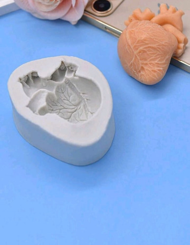Molde Silicón, Corazón Órgano Humano, Vela, Jabón Fondant