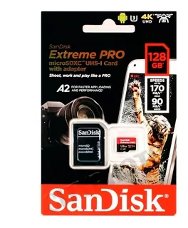 Micro Sd Extreme Pro 128gb 4k 170mb Gopro Memoria Sandisk