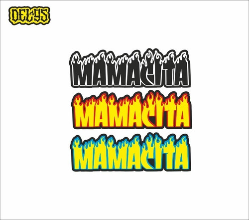 Calcomania Sticker Mamacita Moto Carro Bici Divertida X2