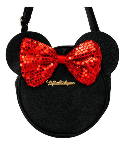 Bolsa Tiracolo Circular Rosto Assinatura Minnie 22x6x22cm