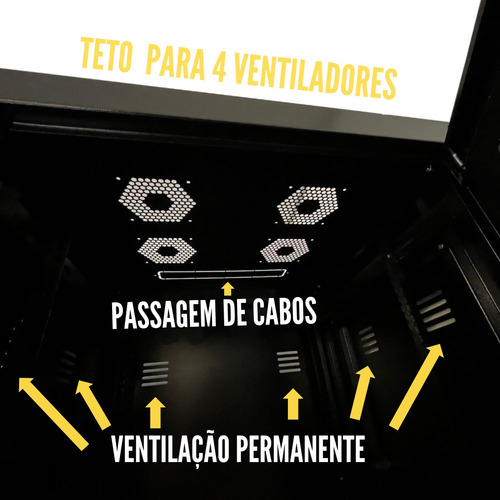Rack Servidor Piso 24u X 670mm Flex Desmontável Padrão 19