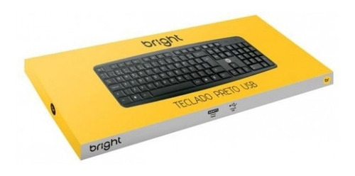 Teclado Bright 0014 QWERTY português Brasil cor preto