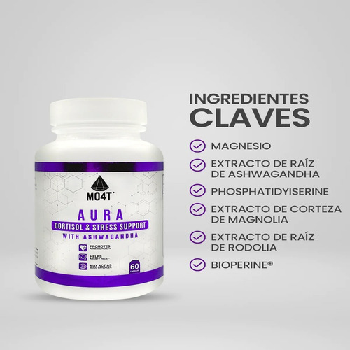 Imagen 3 de 7 de Aura Mo4t - Fórmula Anti Estres Y Soporte De Cortisol