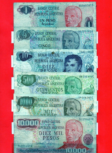 Billetes Argentina,  Lote De 12 Unidades, Mira !!!!