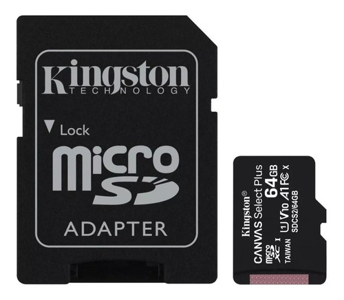Tarjeta De Memoria Kingston 64gb Canvas Select + Adaptador  
