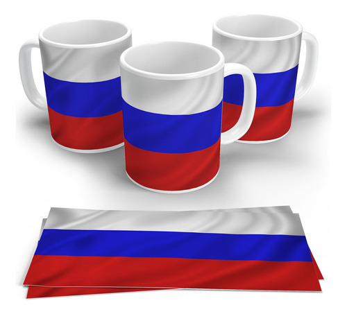 Taza De Ceramica Bandera De Rusia Hd Art