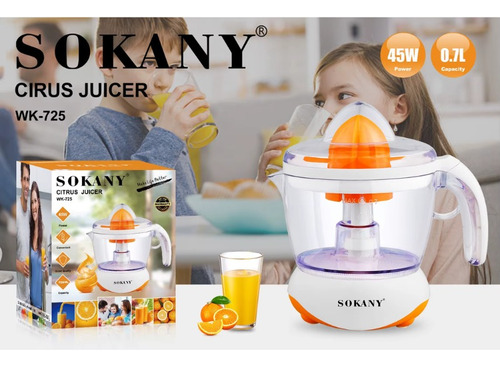 Exprimidor De Cítricos Eléctrico Sokany Wk-725 Blanco 50