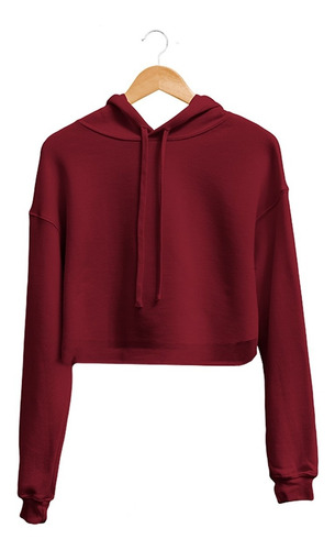 Hoodie Crop Top Vinotinto