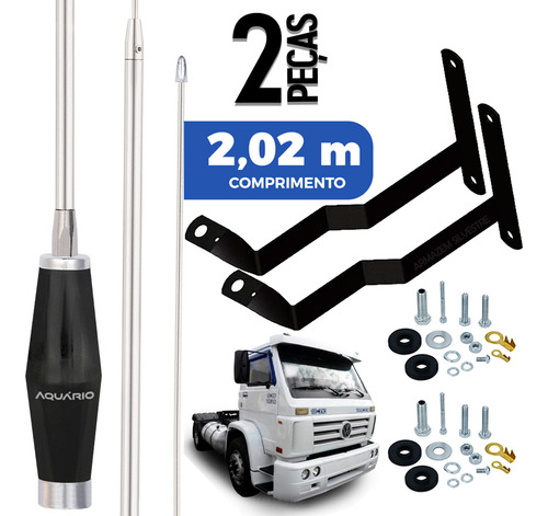 2 Antena Px Mini Inox 1,40m Alongador 60cm Vw Titan Fuscão