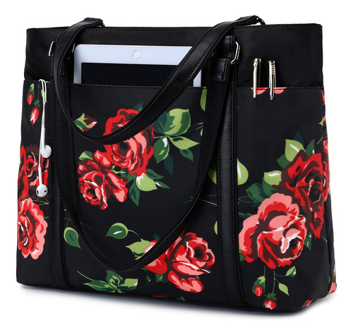 Bolsa Mano Para Laptop Mujer Bolso Floral Profesor 15.6 