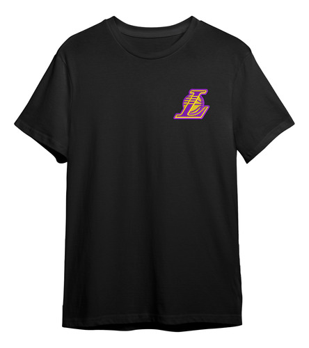 Playera Bordado Algodon Los Angeles Lakers Baloncesto Logo