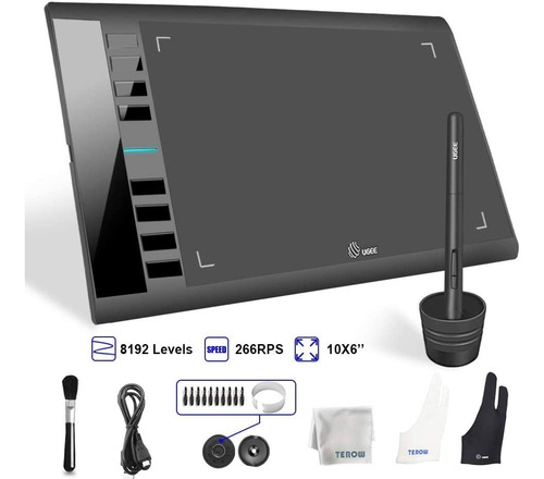 Tableta Gráfica Ugee M708 Con Accesorios Área Activa 10 X 6