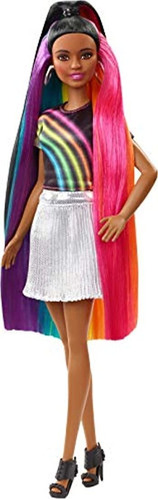 Muñeca Y Bebote Barbie Rainbow Sparkle Hair Doll, Mattel