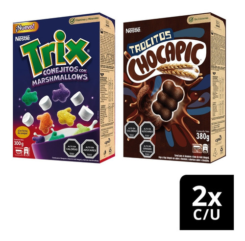 Cereal Trix Marshmallow Y Chocapic Trocitos X4 Cajas