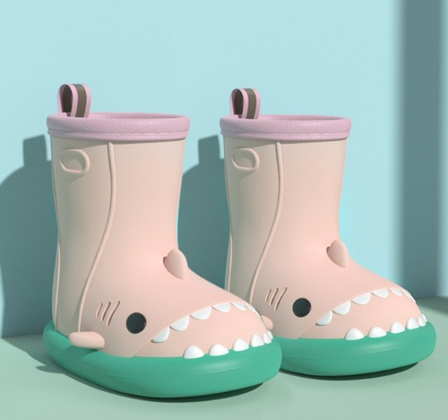 Bota Lluvia Impermeable Tiburón Shark Niño Niña, Ligera